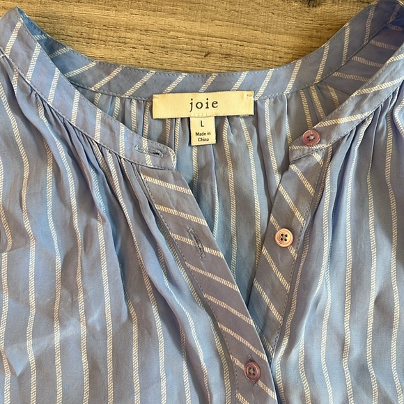 Joie Blue & White Striped Blouse - Picture 3 of 6